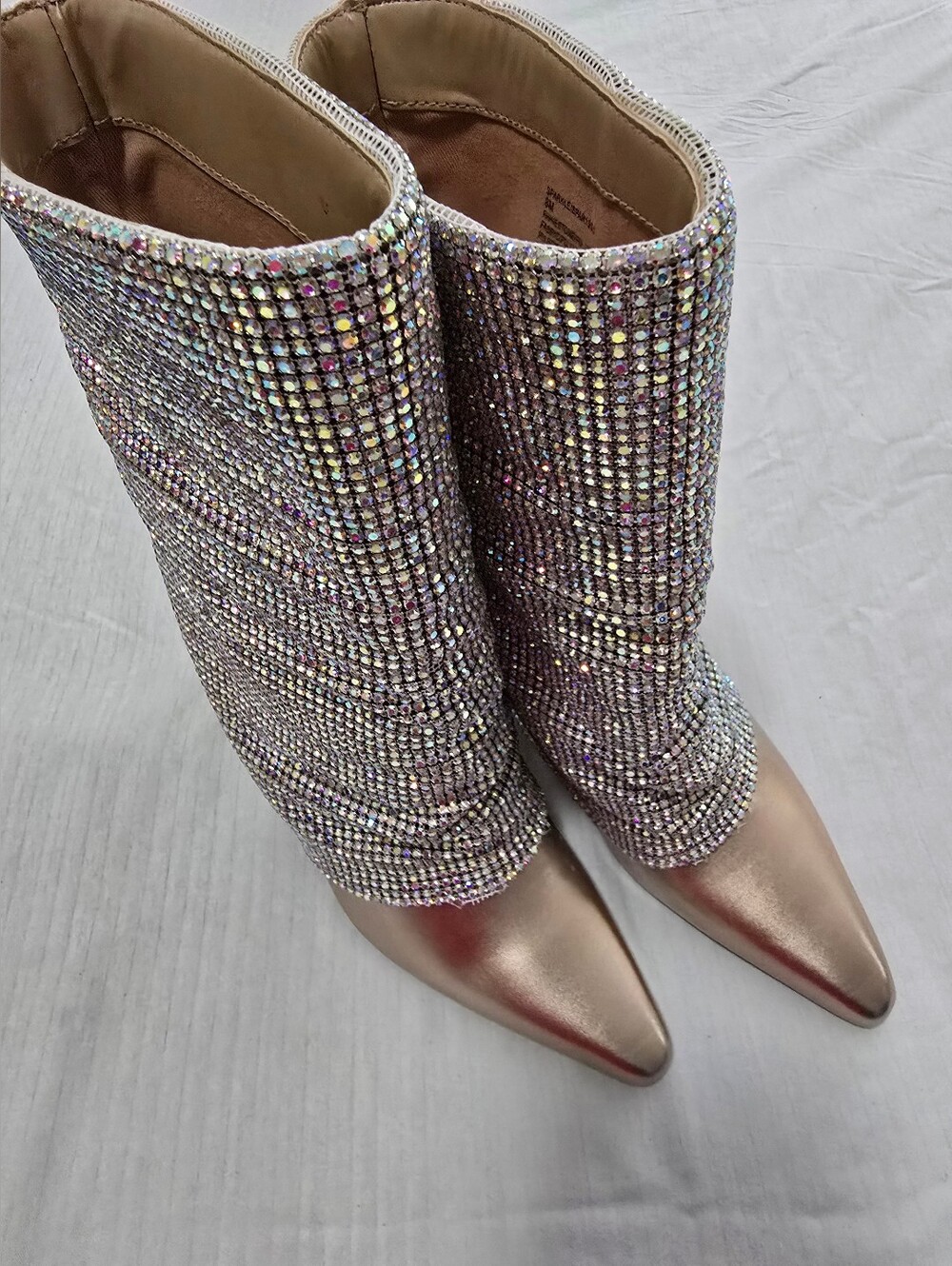 Embellished Metallic Pointed-Toe Women’s Boots